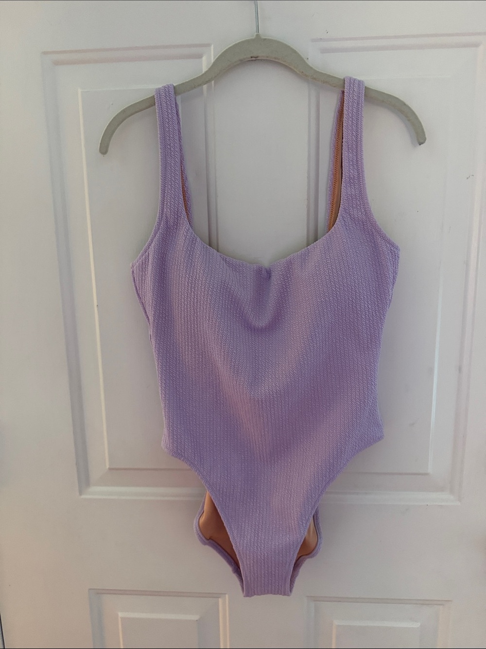 J. Crew Lavender Textured One-Piece Swimsuit